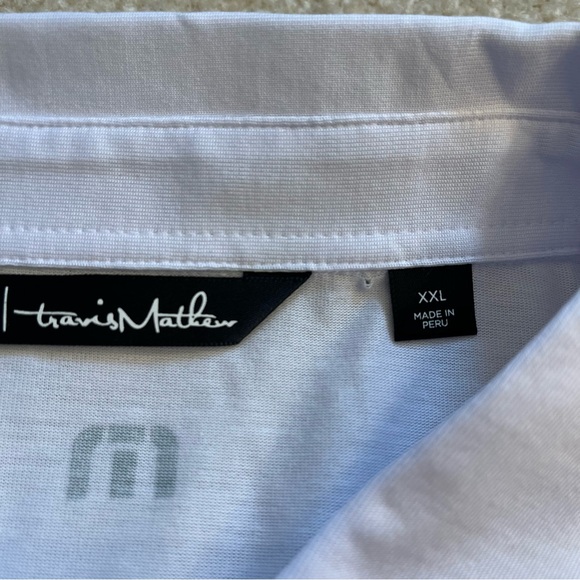 NEW Travis Mathew Polo Shirt Mens XXL 2XL White Golf Casual Performance FLAW - Picture 3 of 10